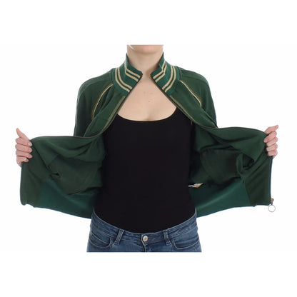 John Galliano Green Mock Zip Cardigan Sweatshirt Sweater Jacket