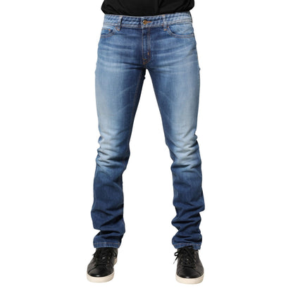 Just Cavalli Blue Washed Mid Waist Skinny Denim Trouser Jeans