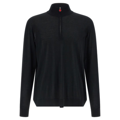 Kiton Black Wool Cardigan