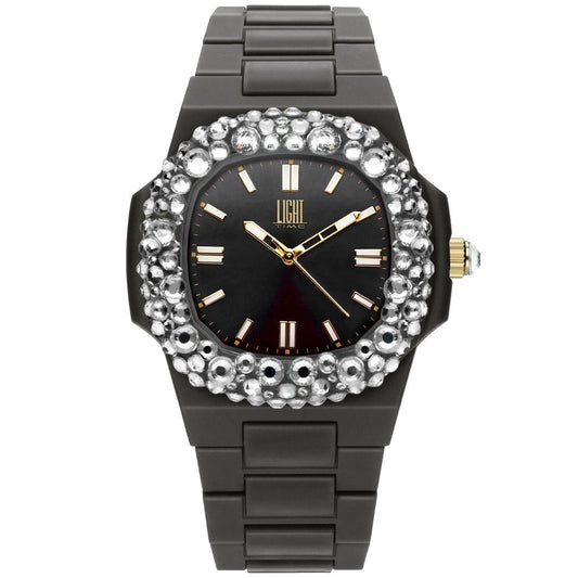 LIGHT TIME Mod. VELVET NAUTILUS - Black Clear Strass