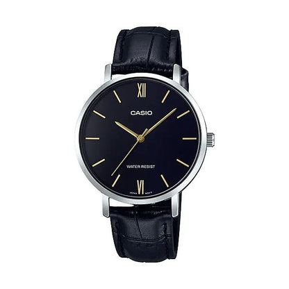 CASIO COLLECTION Mod. MINIMAL, LEATHER - BLACK