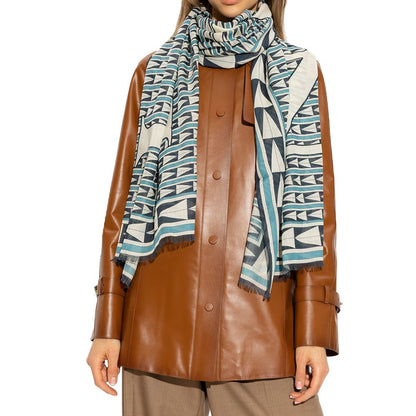 Lanvin Blue Wool Scarf