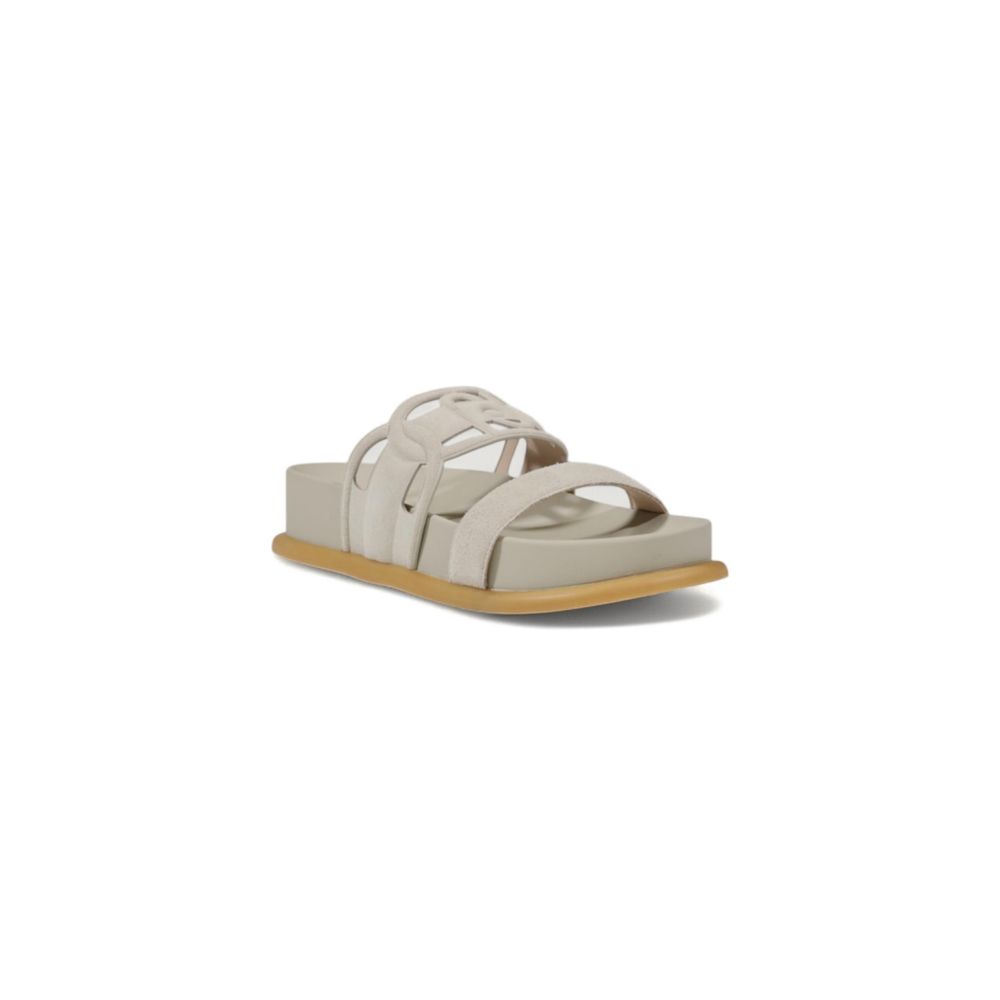 Liu Jo Gray Leather Flat Sandals