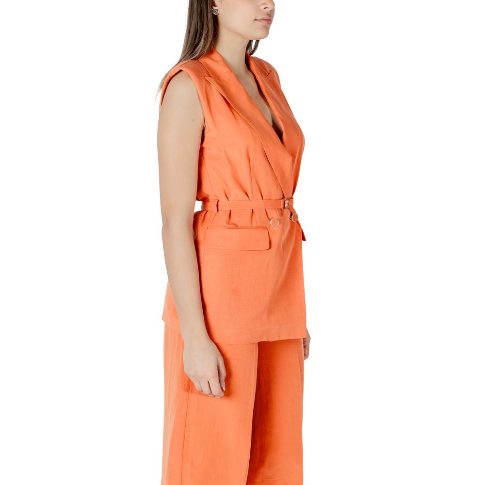 Liu Jo Orange Lyocell Waistcoat Liu Jo