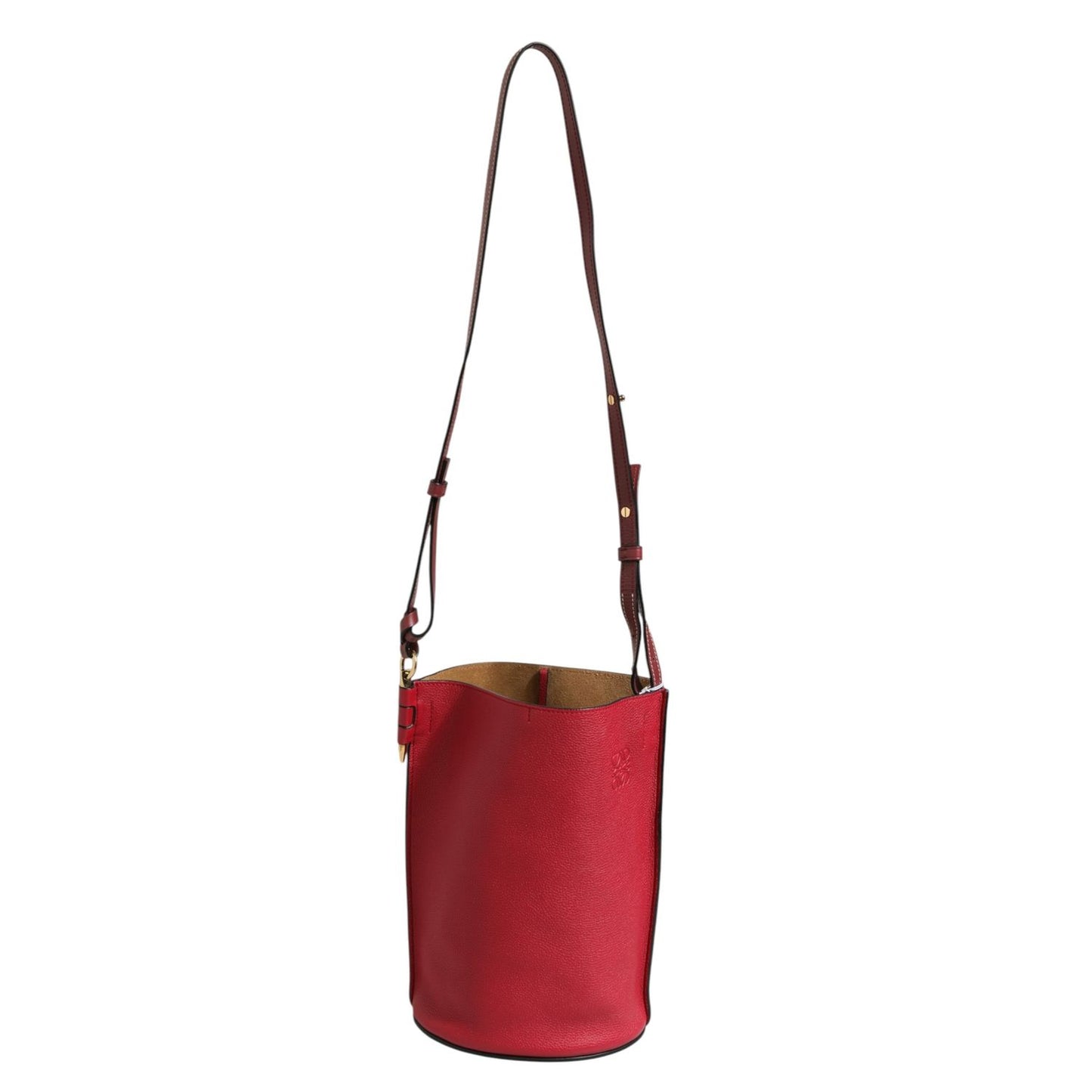 Loewe Gate Raspberry & Wine Leather Bucket Bag