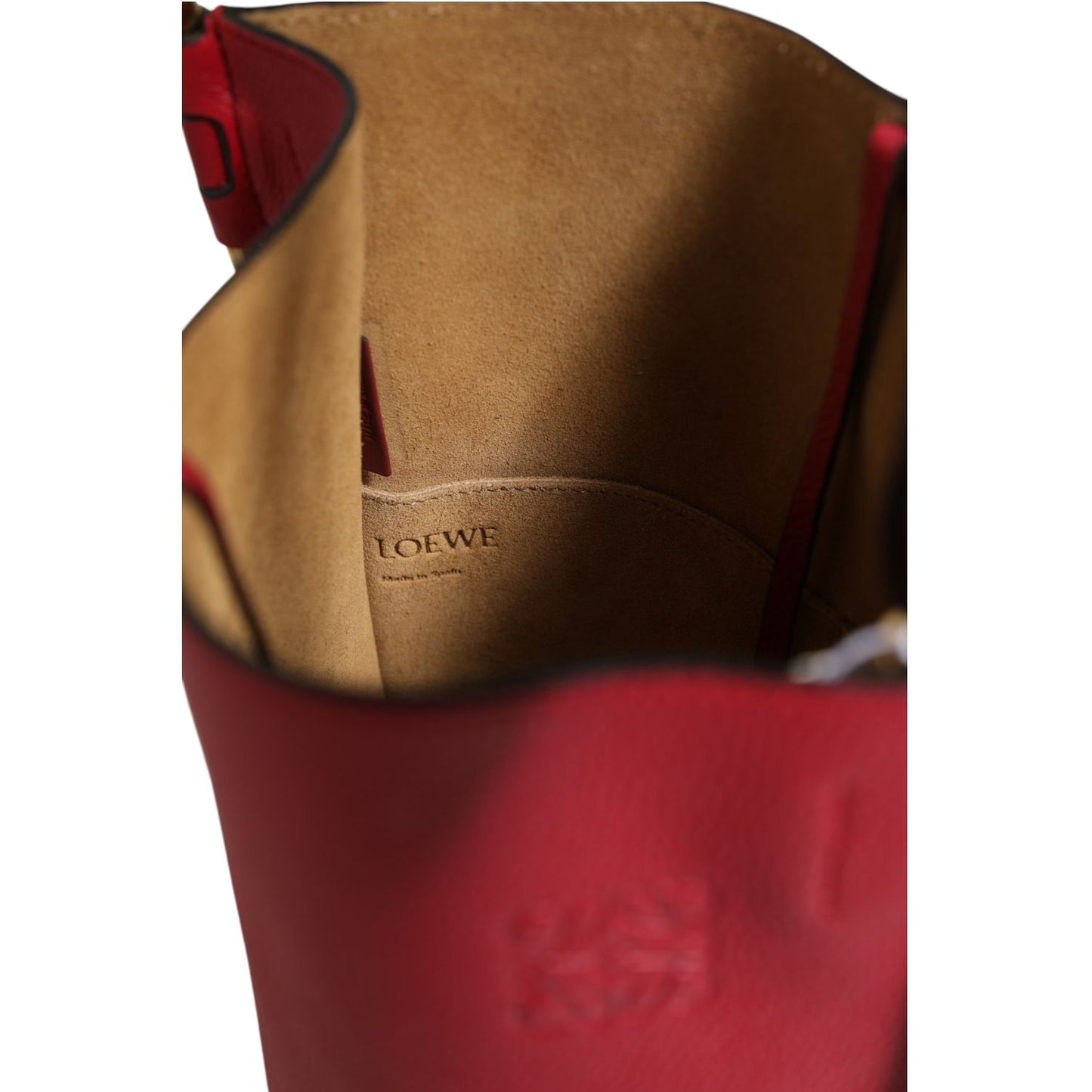 Loewe Gate Raspberry & Wine Leather Bucket Bag