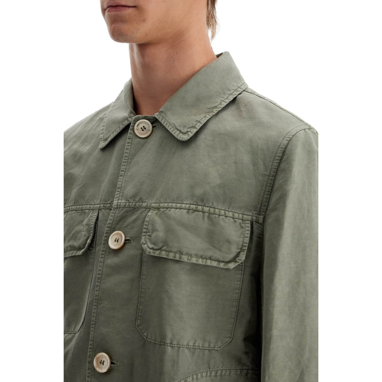 Brunello Cucinelli linen and cotton gabardine overshirt Vests Brunello Cucinelli