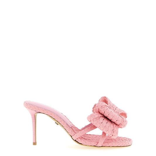 MACH & MACH Multicolor Raffia Stiletto Heel Sandals