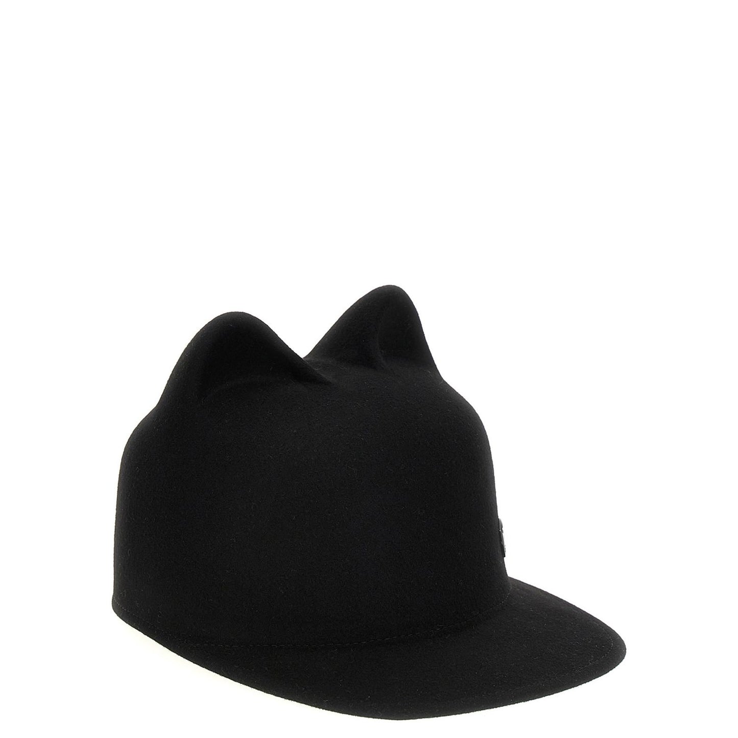 Maison Michel Black Rabbit Fur Cap (Baseball Hat)