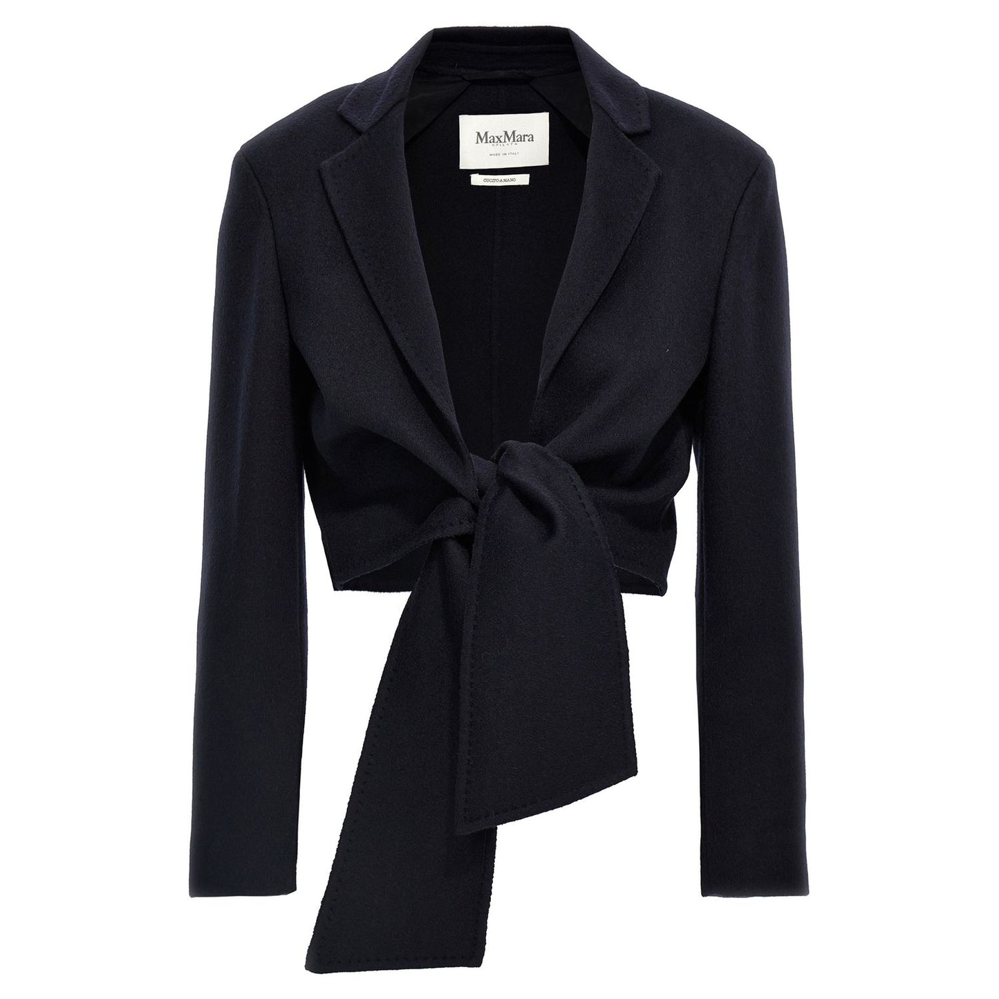 Max Mara Blue Wool Full-Length Jacket
