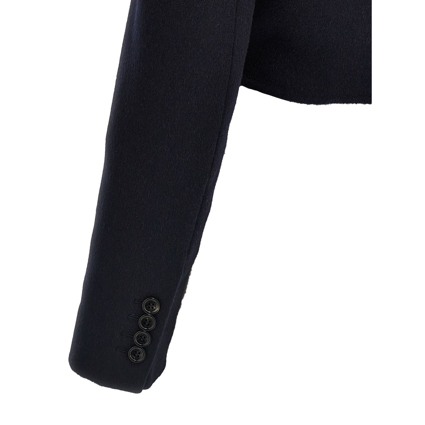 Max Mara Blue Wool Full-Length Jacket