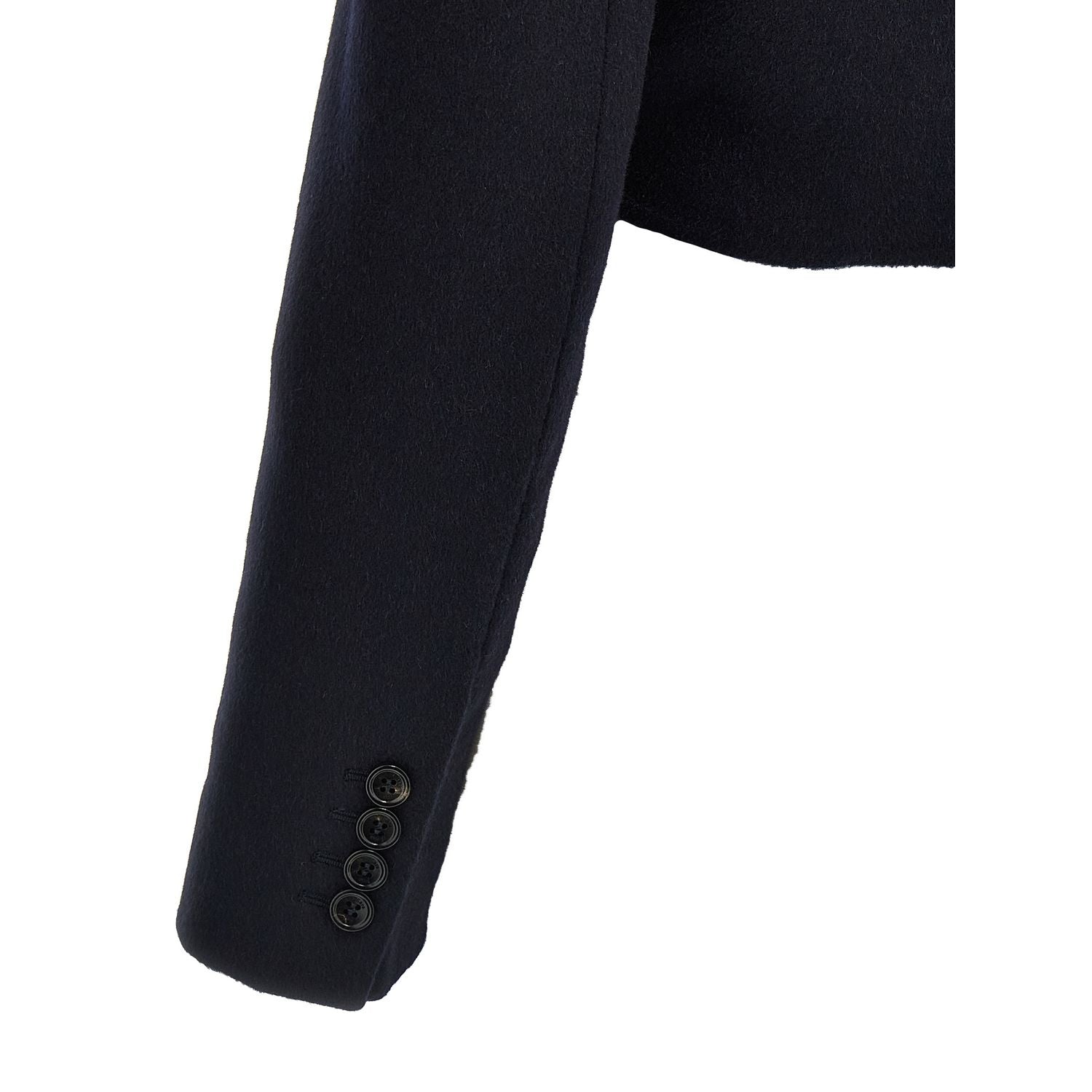 Max Mara Blue Wool Full-Length Jacket