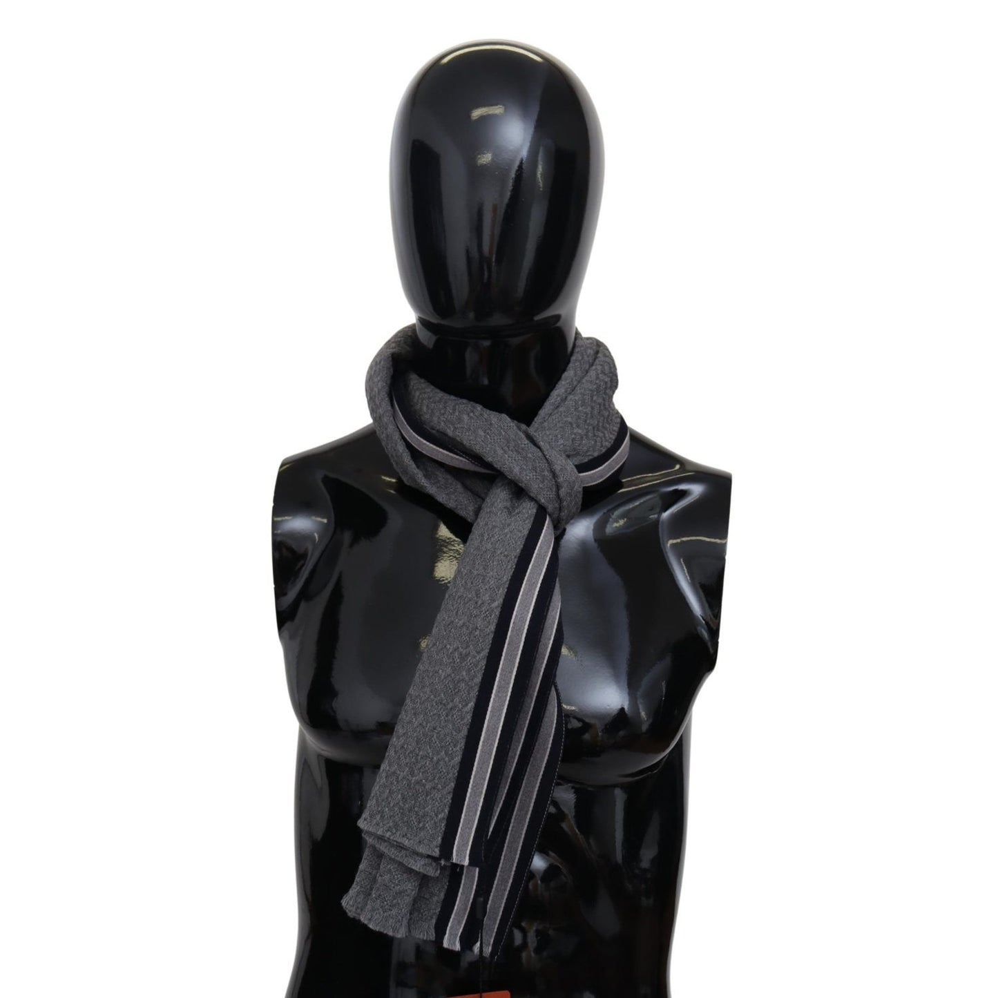 Missoni Gray Stripes Pattern 100% Wool Unisex Neck Wrap Scarf Missoni