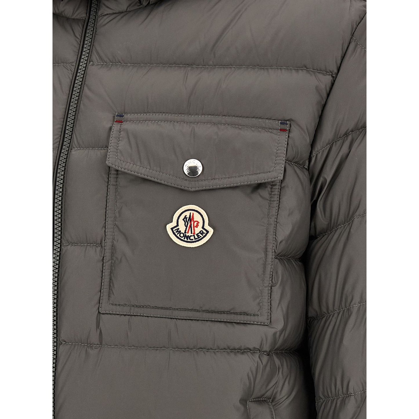 Moncler Gray Polyamide Full-Length Jacket