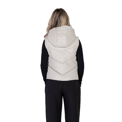 Morgan De Toi Cream Polyethylene Sleveless Jacket