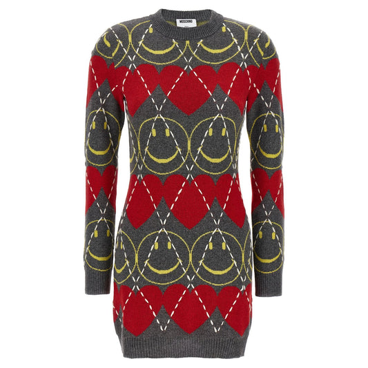 Moschino Multicolor Wool Short Dress
