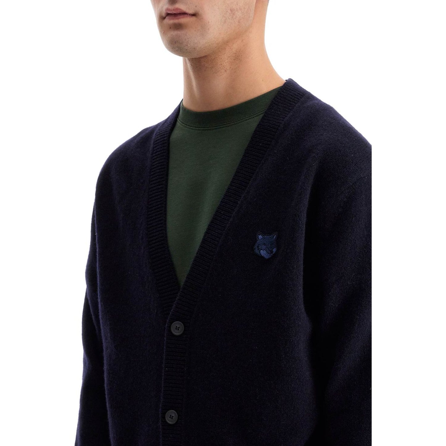 Maison Kitsune 'bold fox head wool cardigan' Knitwear Maison Kitsune