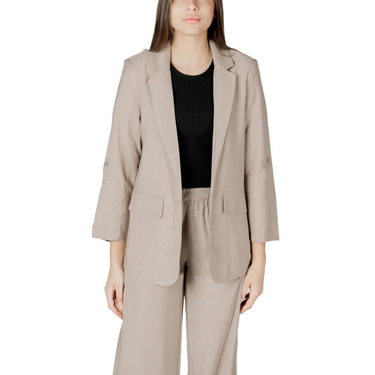 Only Beige Viscose Blazer Only