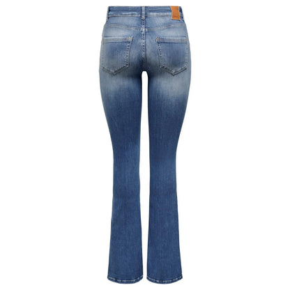 Only Blue Cotton Flared Jeans