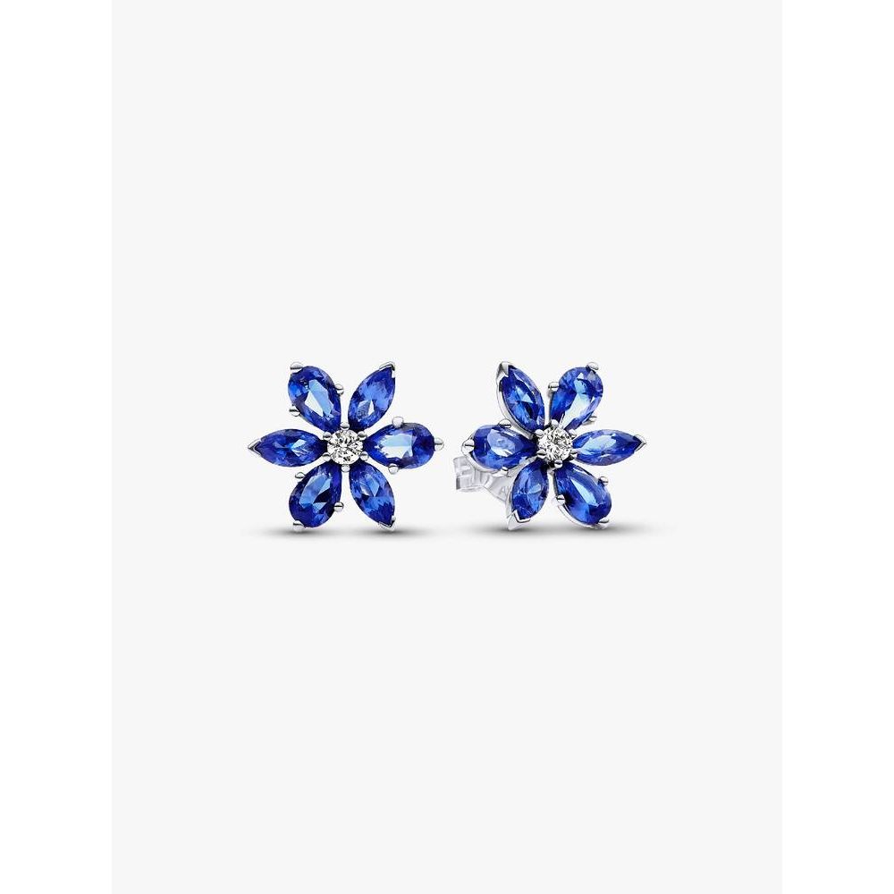 PANDORA JEWELRY Mod. SPARKING BLUE HERBARIUMCLUSTER STUD EARRINGS