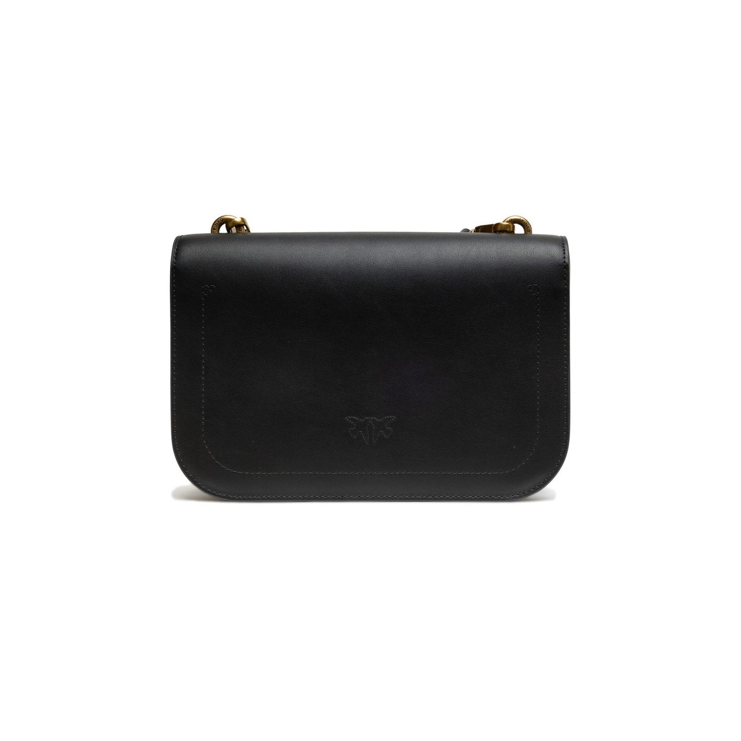 PINKO Black Leather Love Bell Classic Shoulder Bag