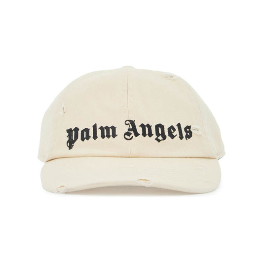 Palm Angels distressed baseball cap with logo Scarves Hats & Gloves Palm Angels