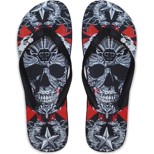 Philipp Plein Infradito e Ciabatte black,BRD_90099_BLACK-MULTI,Category-Shoes,F,Gender-Men,Gender-Women,Infradito e Ciabatte,Men > Shoes > Sandals,Philipp Plein,polyester,red,SANDA,Sandals - Men - Shoes,Sandals - Women - Shoes,shoes,ss,Subcategory-Sandals