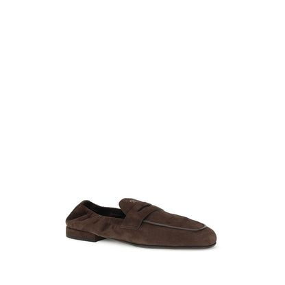 Prada Brown Lamb Ovis Aries Aries Slip-On Loafers Prada