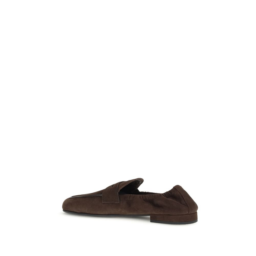 Prada Brown Lamb Ovis Aries Aries Slip-On Loafers Prada