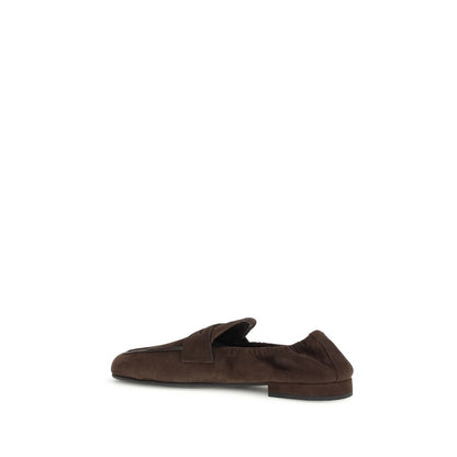 Prada Brown Lamb Ovis Aries Aries Slip-On Loafers Prada