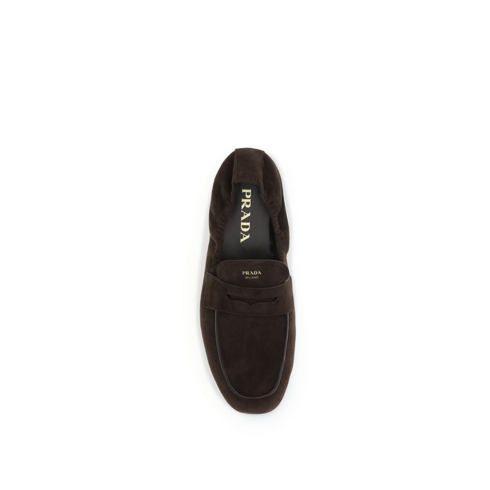 Prada Brown Lamb Ovis Aries Aries Slip-On Loafers Prada