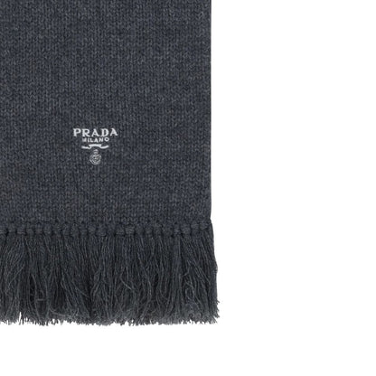 Prada Gray Cashmere Scarf 1728,75611013280,Accessories,Gray,Men,New with tags,Prada,Scarves - Accessories,Scarves - Scarves - Accessories