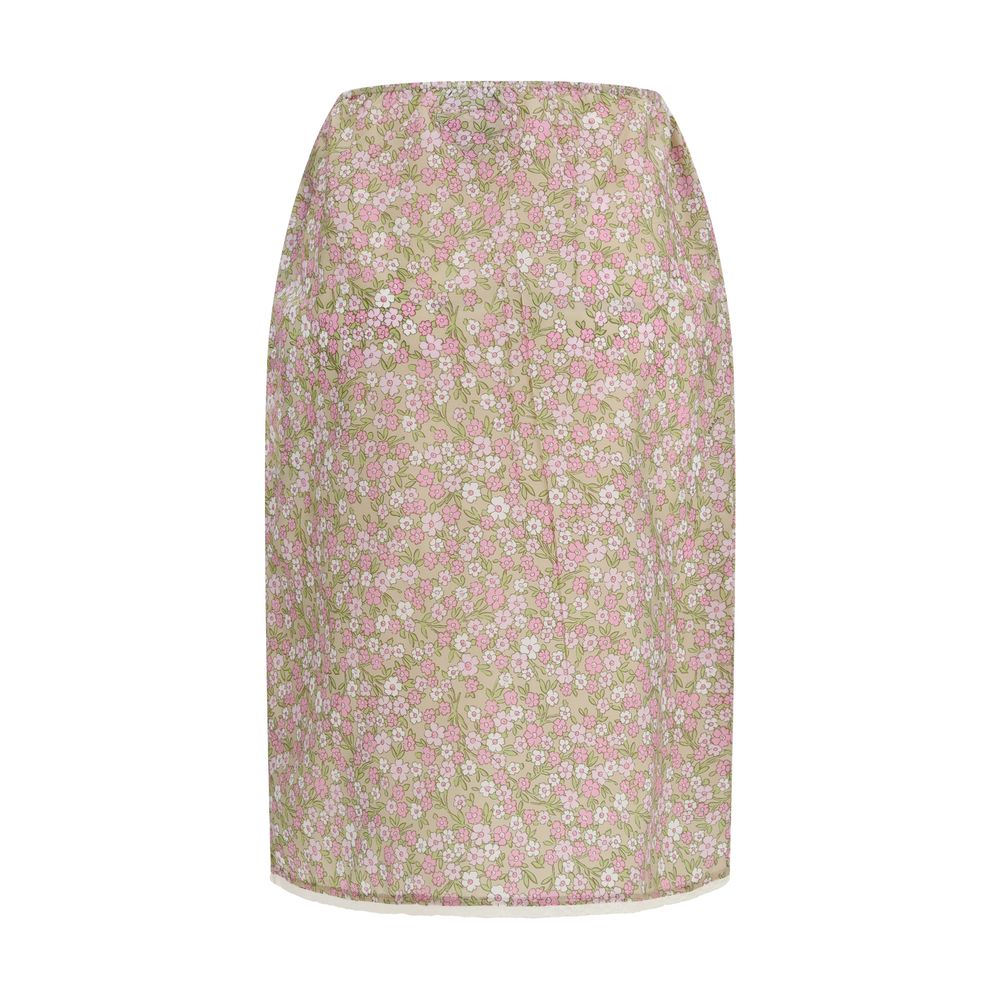 Prada Multicolor Nylon Midi Skirt 1728,72470364320,Clothing,IT42 | L,Midi - Skirts - Clothing,Multicolor,New with tags,Prada,Skirts - Clothing,Women