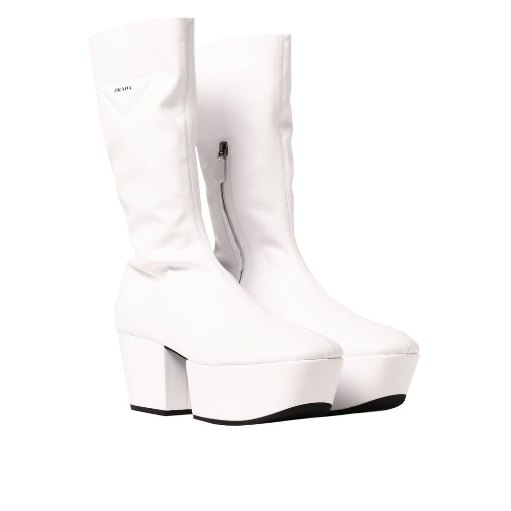 Prada White Polyethylene Boots 1728,75611013280,Boots - Shoes,EU37.5/US7.5,New with tags,Prada,Shoes,White,Women
