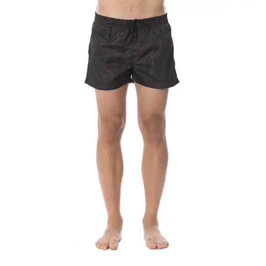 Roberto Cavalli Sport Army Polyester Men Swimwear