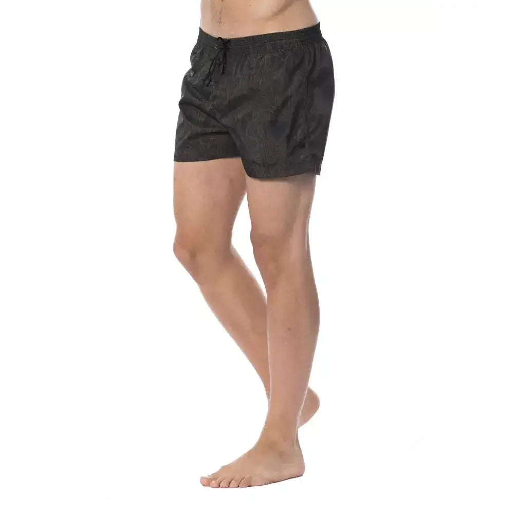 Roberto Cavalli Sport Army Polyester Men Swimwear