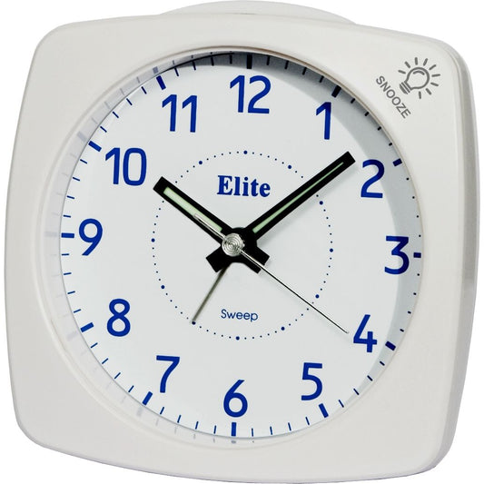 ELITE Sveglia silent con luce e snooze - BIANCO - Silent alarm clock with light and snooze - WHITE