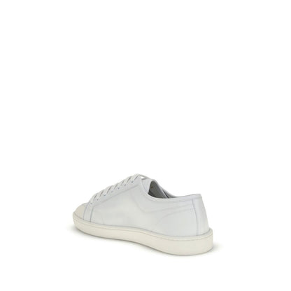 Saint Laurent White Calf Leather Bos Taurus Low Top Sneakers