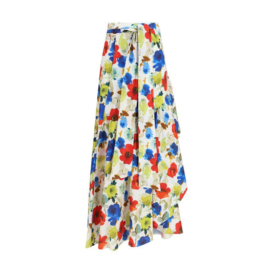 Sara Roka Multicolor Linen Long Skirt 1728,72470364320,Clothing,IT40 | M,IT42 | L,Long - Skirts - Clothing,Multicolor,New with tags,Sara Roka,Skirts - Clothing,Women