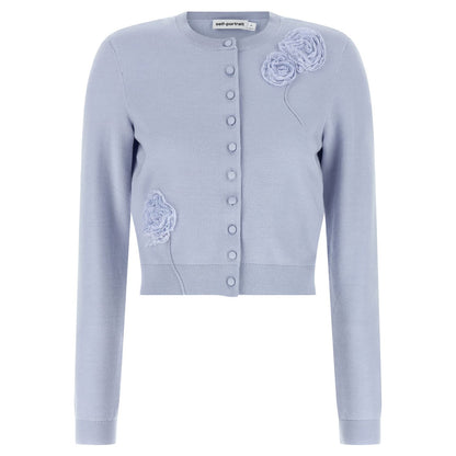 Self-Portrait Blue Polyester Cardigan