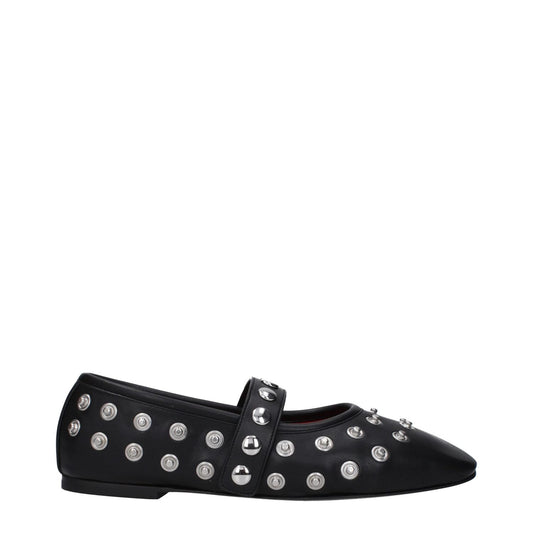 Stella McCartney Black Leather Ballet Flats