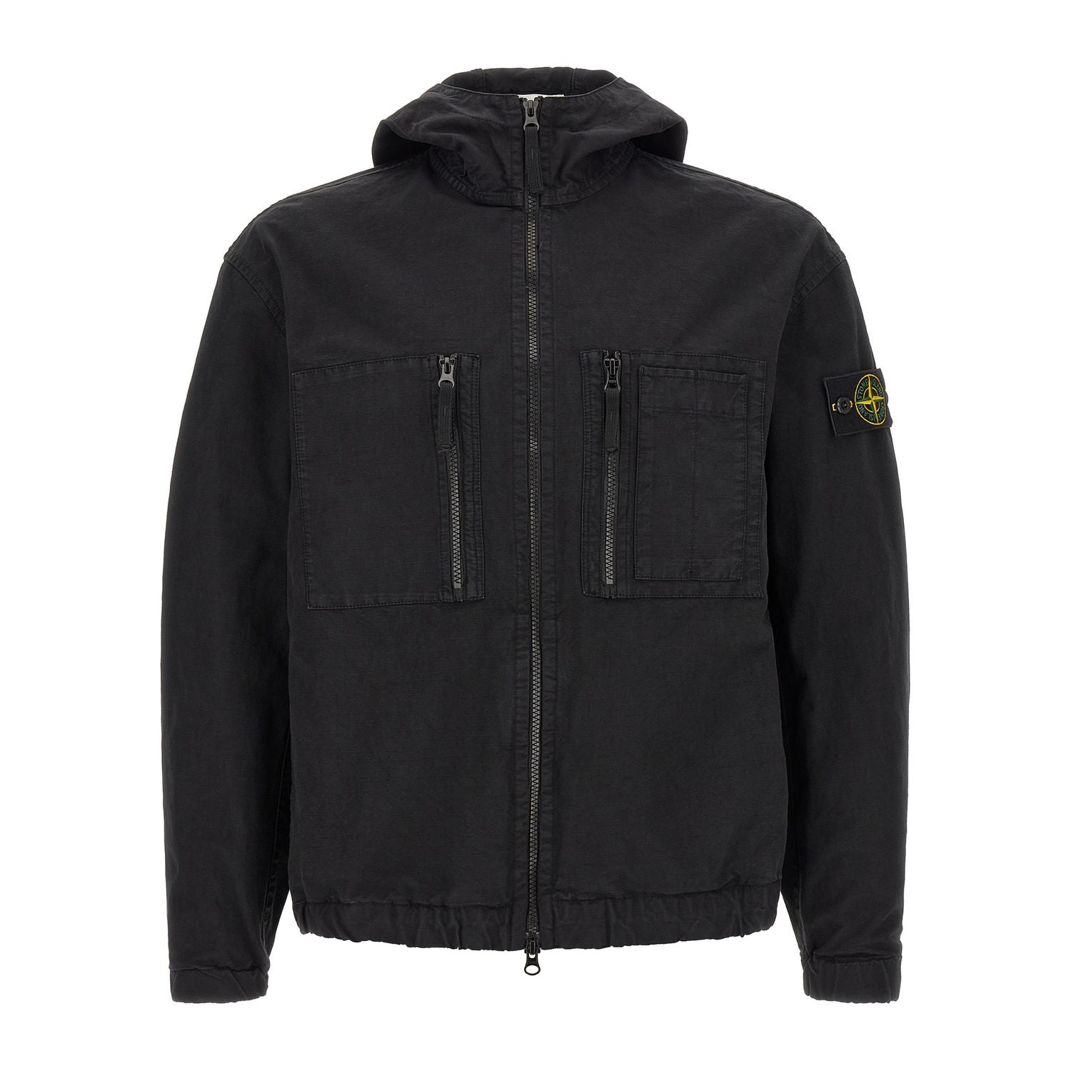 Stone Island Black Cotton Shell Jacket
