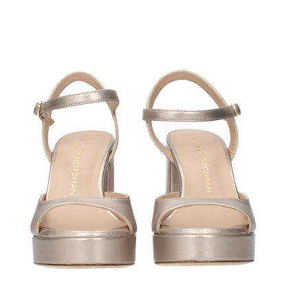 Stuart Weitzman Beige Leather Platform Sandals 1728,75667636384,Beige,EU36/US6,EU37.5/US7.5,EU37/US7,EU38.5/US8.5,EU39/US9,EU40/US10,EU41/US11,New with tags,Platforms - Sandals - Shoes,Sandals - Shoes,Shoes,Stuart Weitzman,Women