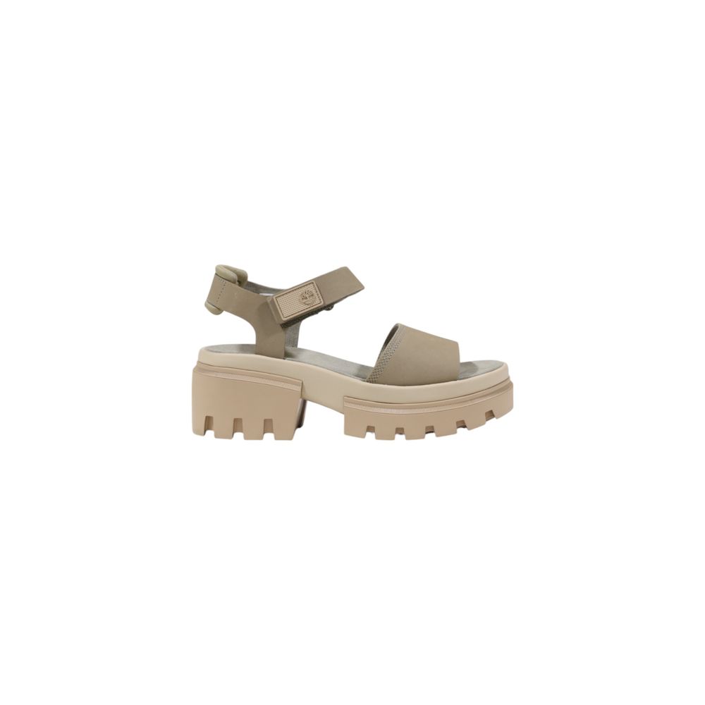 Timberland Beige Leather Platform Sandals