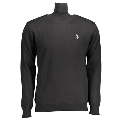 U.S. POLO ASSN. Black Cotton Men's Turtleneck Sweater
