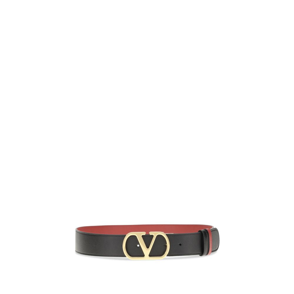 Valentino Garavani Black Calf Leather Bos Taurus Regular Belt