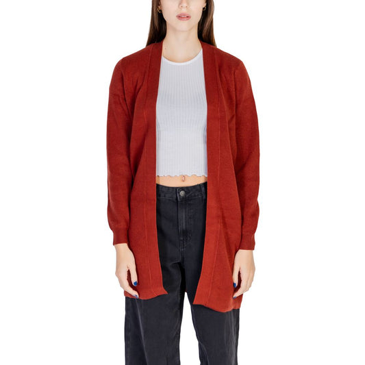 Vero Moda Red Viscose Cardigan Vero Moda