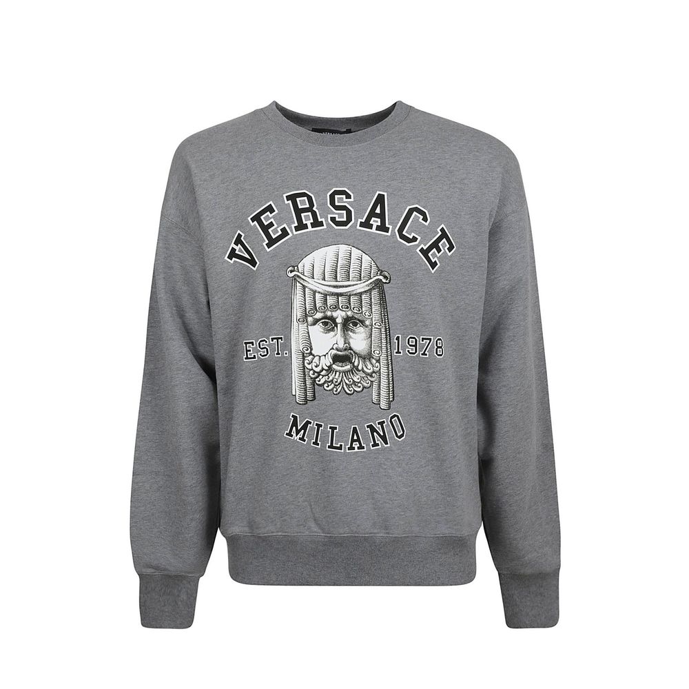 Versace Gray Cotton Sweatshirt 1728,75611013280,Clothing,Gray,L,Men,New with tags,Sweaters - Clothing,Sweatshirts - Sweaters - Clothing,Versace