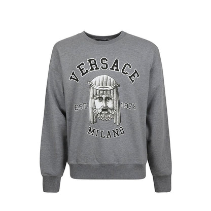 Versace Gray Cotton Sweatshirt 1728,75611013280,Clothing,Gray,L,Men,New with tags,Sweaters - Clothing,Sweatshirts - Sweaters - Clothing,Versace