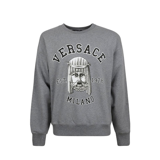 Versace Gray Cotton Sweatshirt 1728,75611013280,Clothing,Gray,L,Men,New with tags,Sweaters - Clothing,Sweatshirts - Sweaters - Clothing,Versace